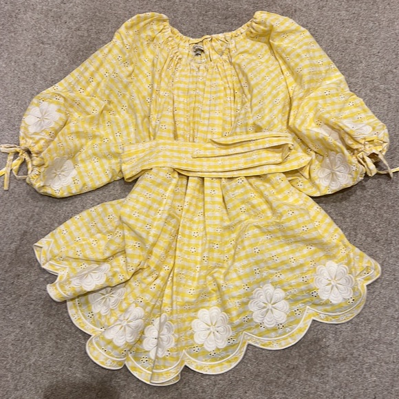 INNIKA CHOO FRIDA BURDS MINI SMOCK IN HONEYCOMB check. Size 1. - Picture 4 of 15